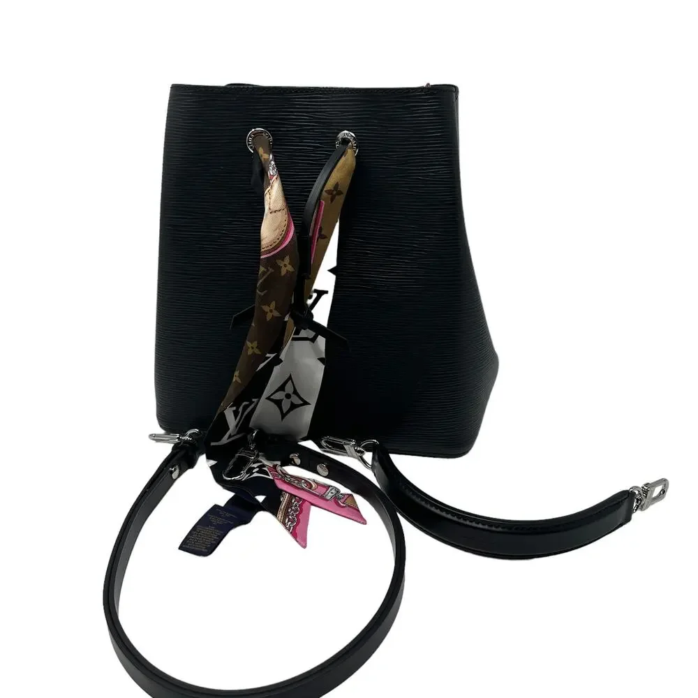 Louis Vuitton Paris NeoNoe Bag in Epi Leather Black + Ultimate Monogram BB Scarf